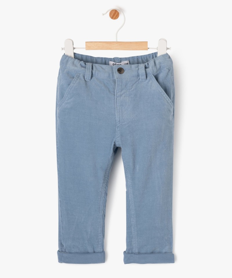 Pantalon en velours doublé jersey bébé garçon